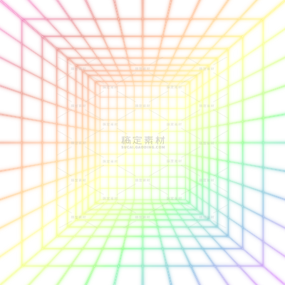 科技风系列彩色透视空间线条元素贴纸