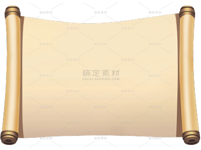 中国风拟物卷轴元素贴纸