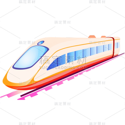 交通系列轻拟物插画地铁高铁元素贴纸