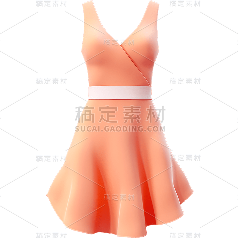 3D立体C4D服饰服装裙子连衣裙半身裙免抠PNG元素素材