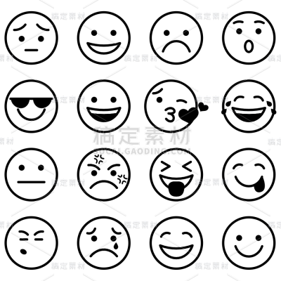 装饰系列矢量emoji表情包元素组合（td）