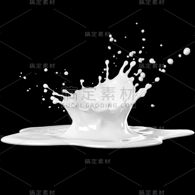 特效通用白色牛奶奶质液体飞溅元素素材