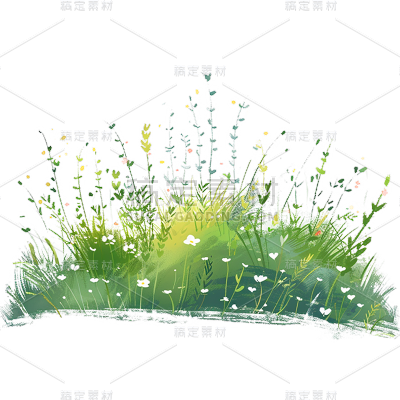 风光通用插画草地元素素材