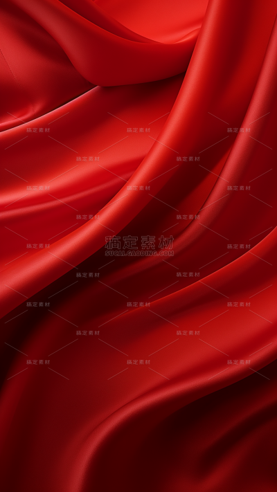 背景通用红色绸带背景场景图片素材