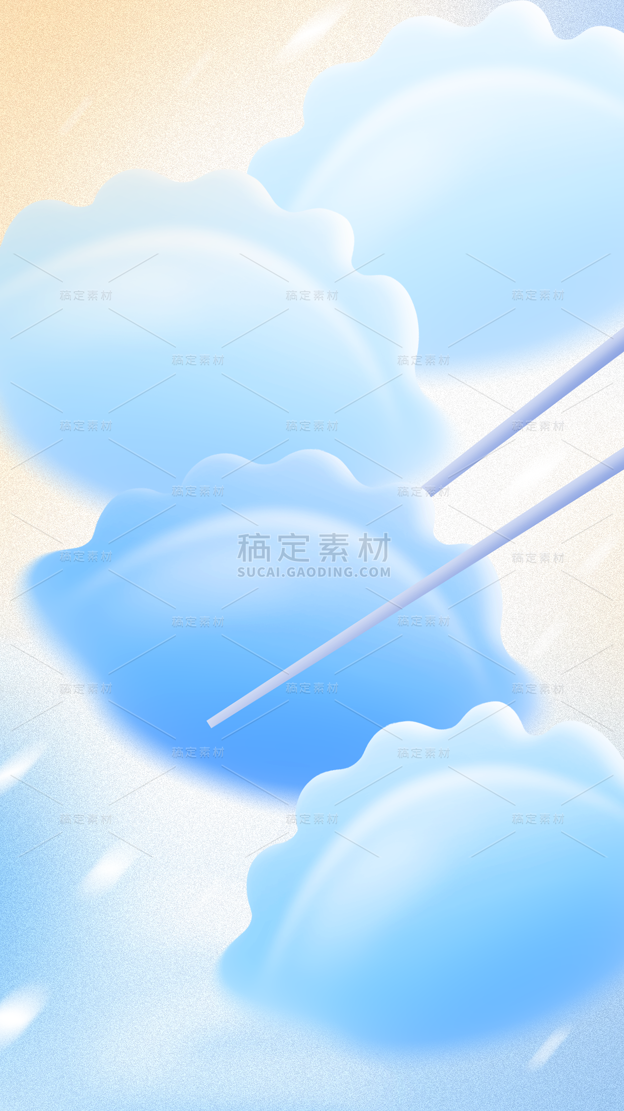 冬至弥散冷色饺子背景