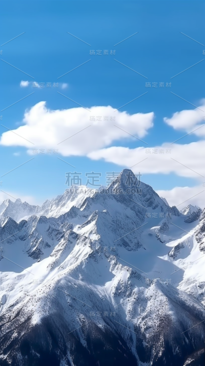 山峰雪山山脉自然风景