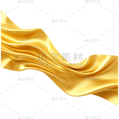 通用金色丝带绸带装饰元素