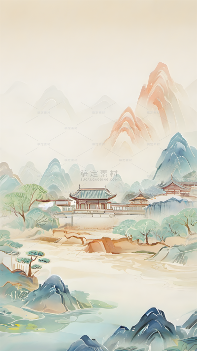 背景系列中国风山水背景