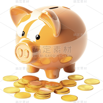 3D小猪存钱罐贴纸
