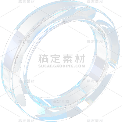 通用玻璃几何圆环装饰元素