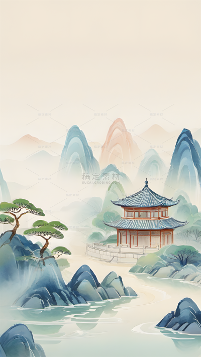 背景系列中国风山水背景