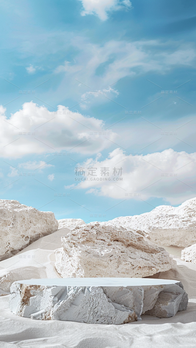 通用实景雪地展台背景素材