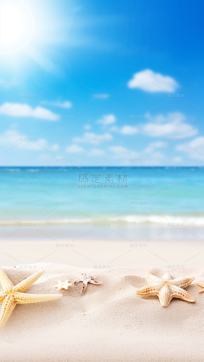 夏天通用实景海边沙滩背景图片素材