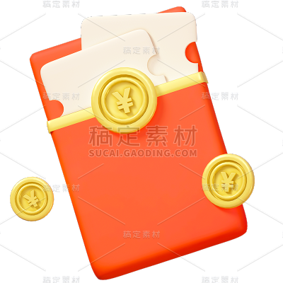 通用电商促销3D立体C4D金币红包元素素材