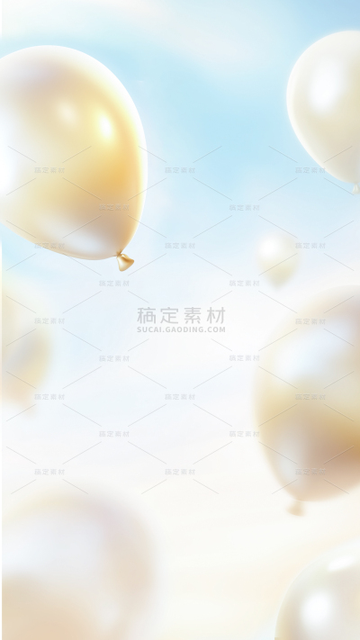 装饰系列梦幻感金色气球弥散光背景