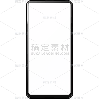 常规系列实景单个黑框手机通用元素素材