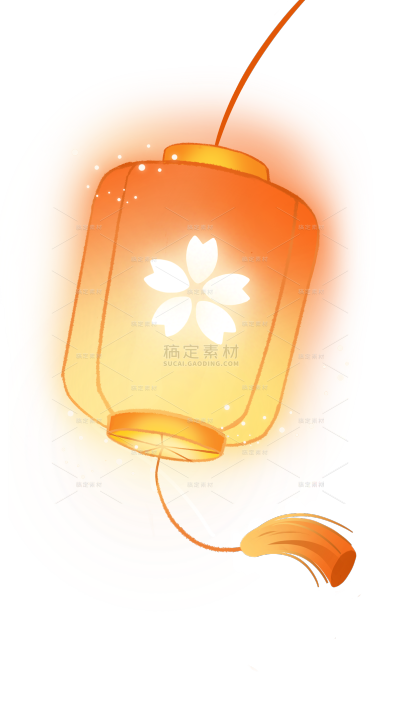 中国风系列中式风发光红色渐变灯笼