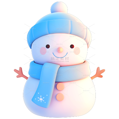 冬天通用3D可爱雪人元素