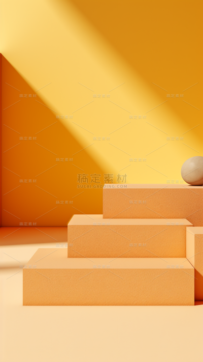 3D立体三维空间金色背景