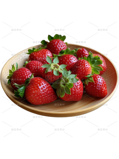 夏季果蔬系列实景装盘草莓通用元素素材