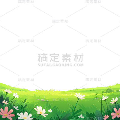植物通用卡通绿色草地元素素材