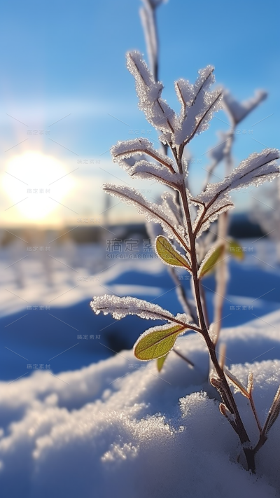 冬天冬季冬日雪景风景植物背景