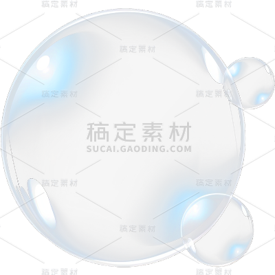 通用简约风蓝色泡泡元素素材