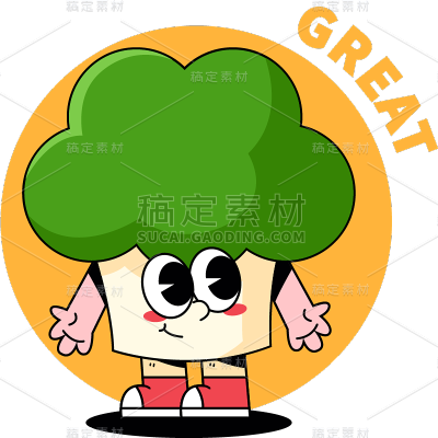 餐饮食材拟人插画贴纸