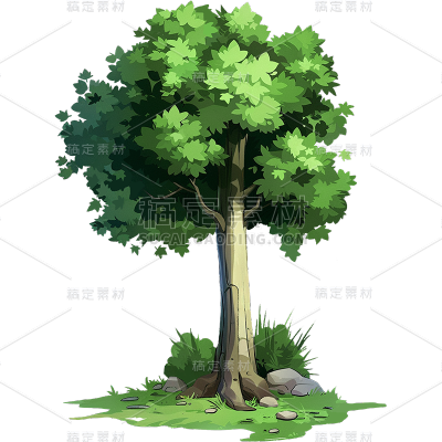 植物通用插画树元素素材