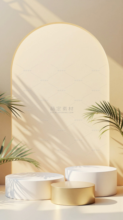 背景系列简约感光影瓶子岩石展台