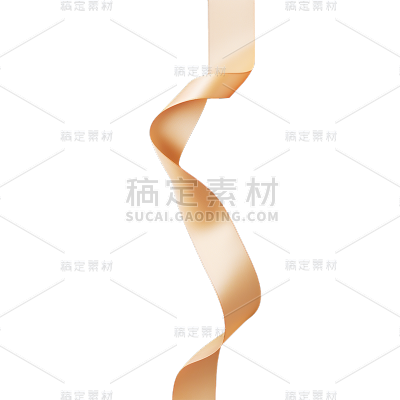 通用时尚感金色丝带彩带飘带包装装饰元素贴纸
