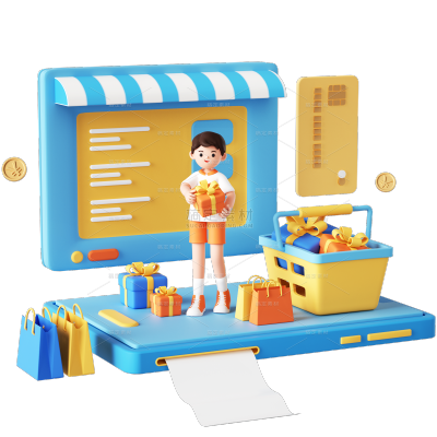 金融刷卡购物3D创意贴纸套装