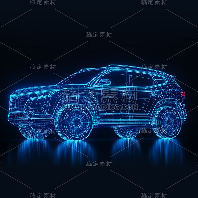 交通系列科技风未来感汽车线稿 suv