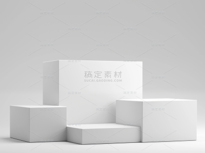 常规系列3D多个矩形台通用背景素材
