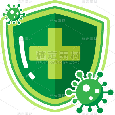常规通用扁平安全盾牌元素素材