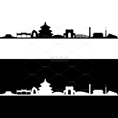 常规通用背景城市建筑黑白剪影元素素材