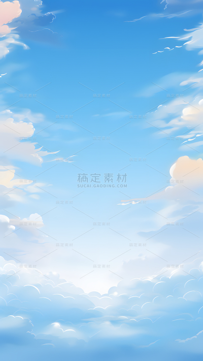 通用插画天空云朵云层风景背景
