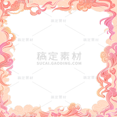 通用中国风国潮祥云边框元素素材