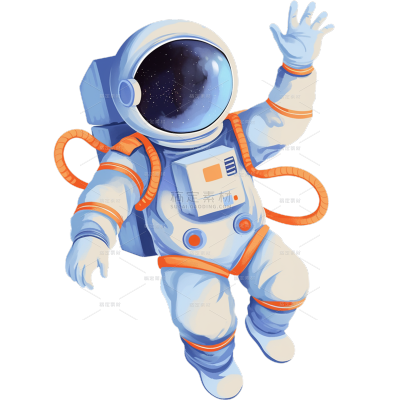 宇宙系列肌理插画宇航员贴纸