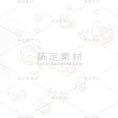 通用白色透明气泡冒泡元素贴纸