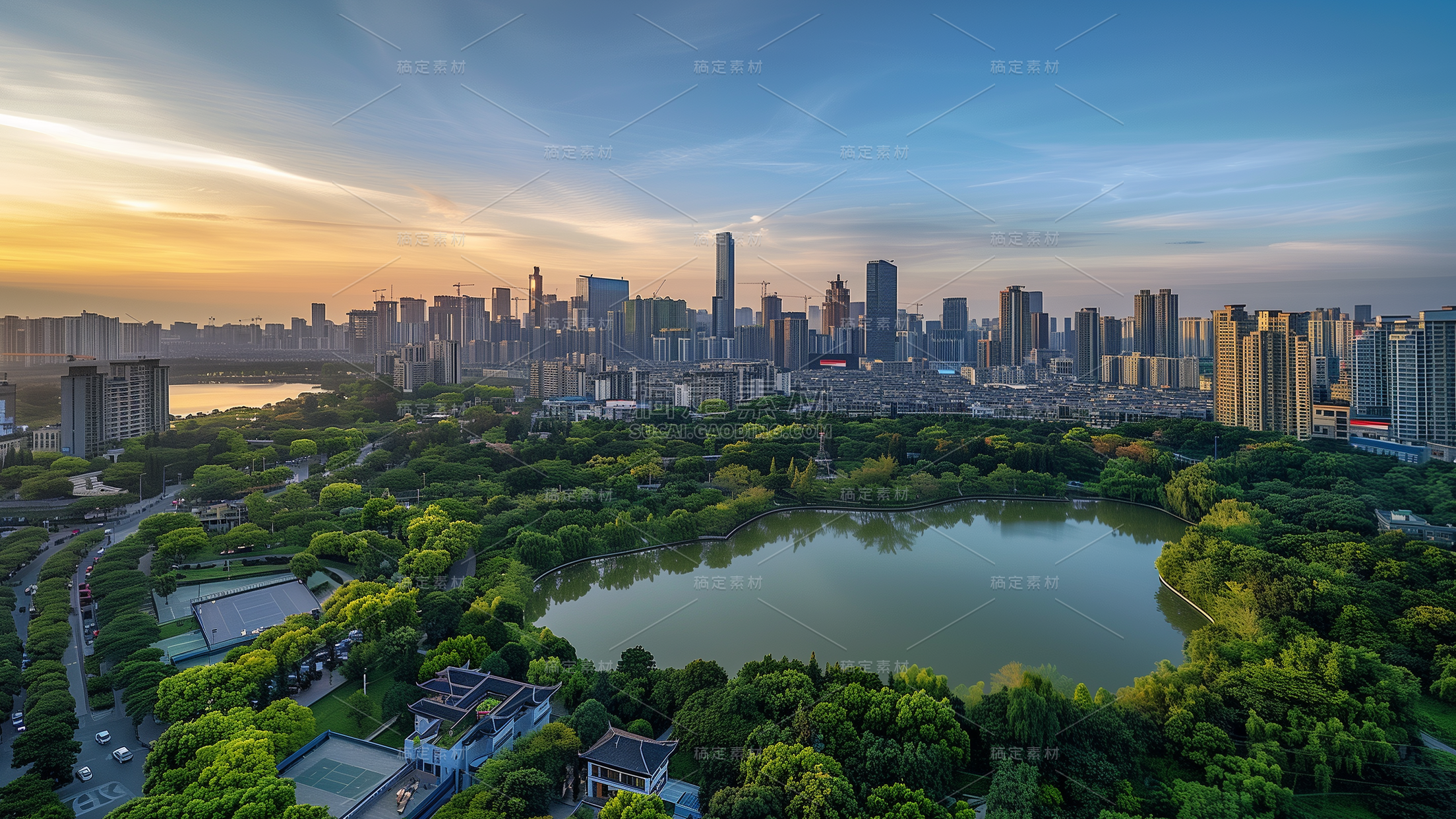 建筑系列通用城市水面实景图片背景素材