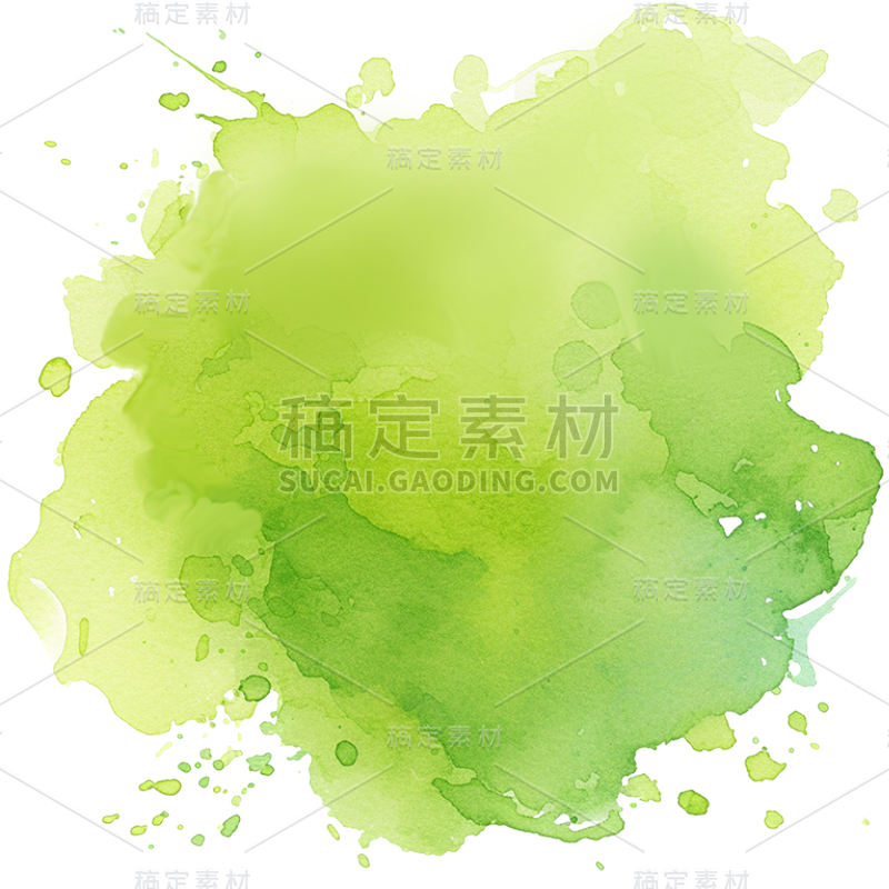 中国风通用彩色水墨元素素材