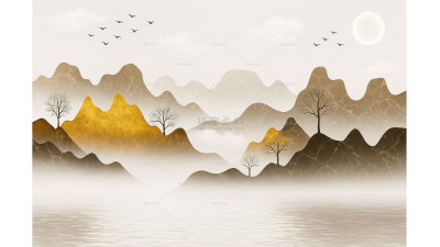 常规内容-背景系列国风渐变山水背景
