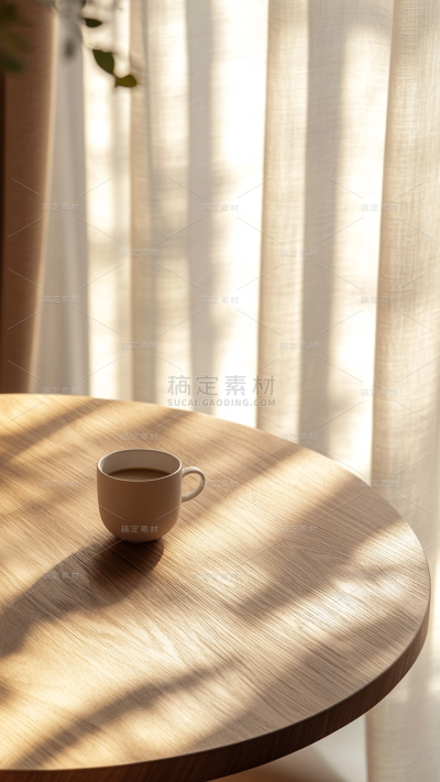 家居系列-通用-写实窗边圆桌背景图片