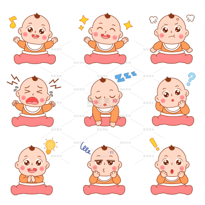 常规通用卡通婴儿组合元素
