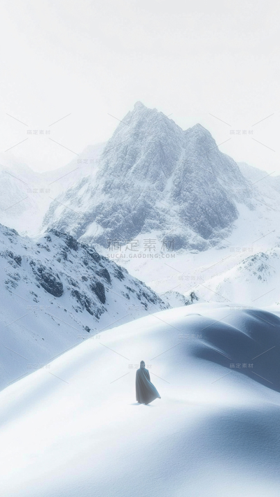 冬天辽阔雪地场景背景