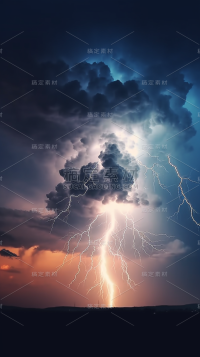天空闪电雷电天气