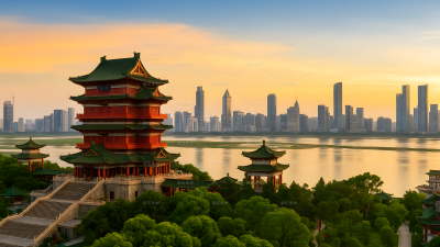建筑系列中国风楼阁及城市天际线（td）