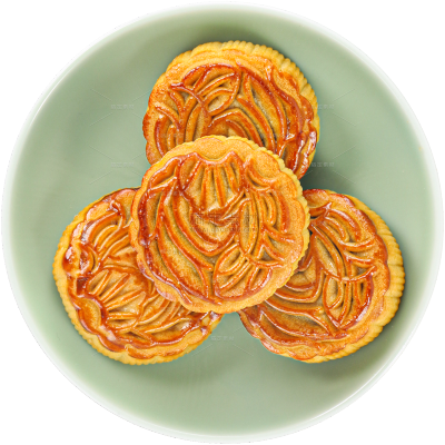 中秋节碟装传统美食实景月饼元素素材
