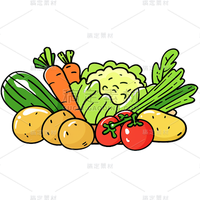 果蔬通用插画多品类蔬菜组合